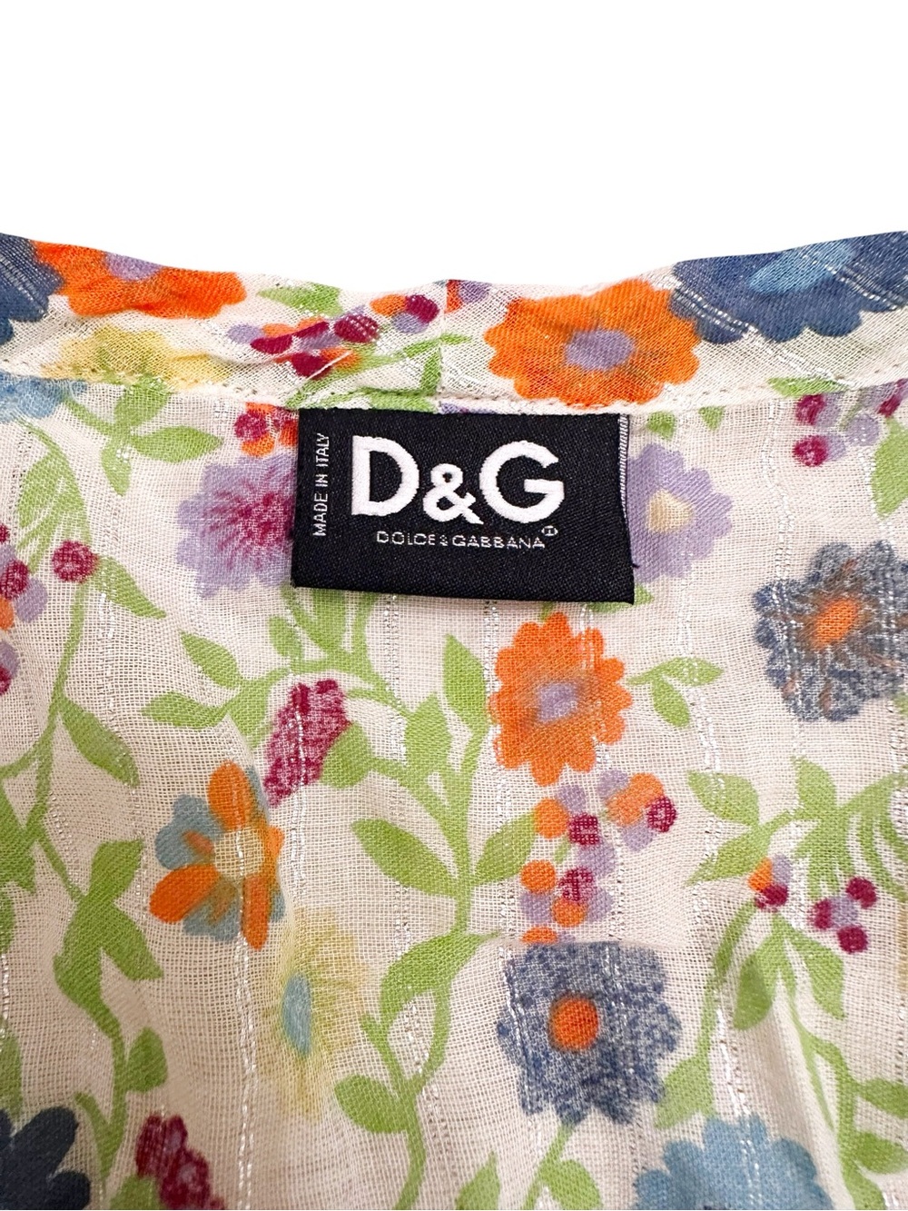 Vintage Y2K D&G Dolce & Gabbana Floral and Lace Blouse Small - Picture 6 of 8